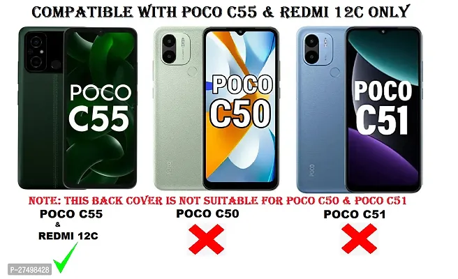 Stylish Polycarbonate Finger Strap With Stand View Back Cover For Poco C55-thumb2