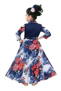 Girls Multicolor Lycra Blend Maxi Length Long Dress-thumb2