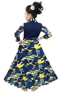Girls Multicolor Lycra Blend Maxi Length Long Dress-thumb2