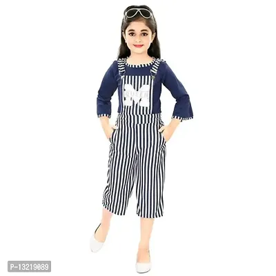 Girls Multicolor Cotton Blend Dungarees-thumb0