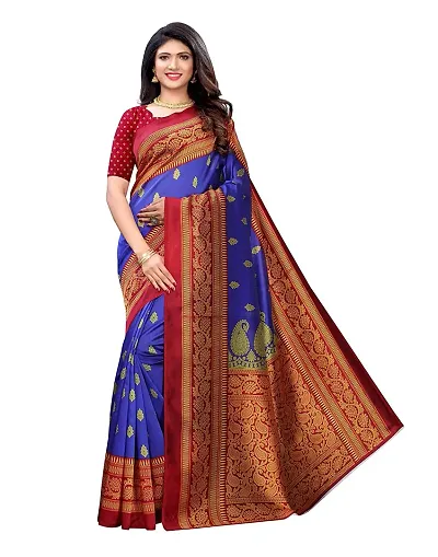 Women Stylish Art Silk Self Pattern Saree with Blouse piece