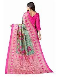 Spacekart Women?s Khadi Silk Saree With Unstitched Blouse Piece (Pink) (Design 5)-thumb2