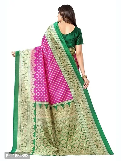 Spacekart Women festive Silk Saree with Unstitched Blouse Piece-thumb3