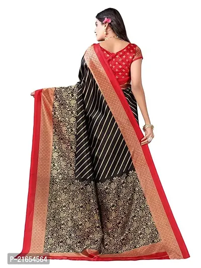 Spacekart Women's soft Silk Saree and Unstitched Blouse Piece-thumb3