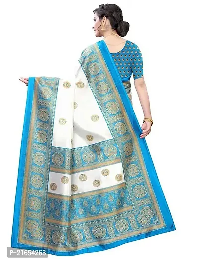 Spacekart Women's Printed Silk Saree-thumb3