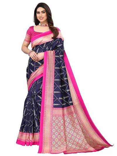 Spacekart Women's New Silk Saree with Unstitched Blouse Piece