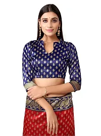 Spacekart Women's Poly Art Silk Saree with Unstitched Blouse Piece-thumb3