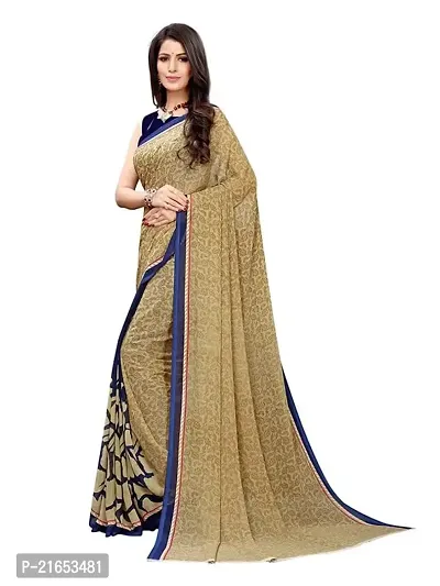 Spacekart Women's Blend Georgette Saree with Unstitched Blouse Piece-thumb2