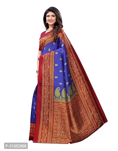 Spacekart Women's - Art Silk Saree with Unstitched Blouse Piece-thumb2