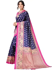 Spacekart Women's premium Silk Saree with Unstitched Blouse Piece-thumb1