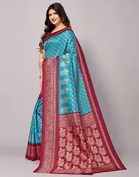 Spacekart - Women's and Girls Silk Saree with Unstitched Blouse Piece-thumb1