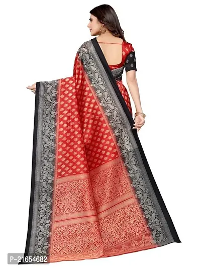 Spacekart Women's design Art Silk Saree with Unstitched Blouse Piece-thumb3