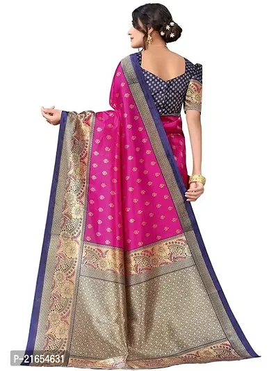 Spacekart Women's designed Silk Saree with Unstitched Blouse Piece-thumb3