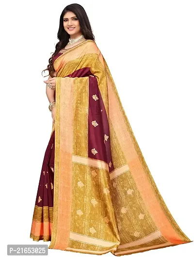 Spacekart Women's Beautiful Art Silk Saree with Unstitched Blouse Piece-thumb2