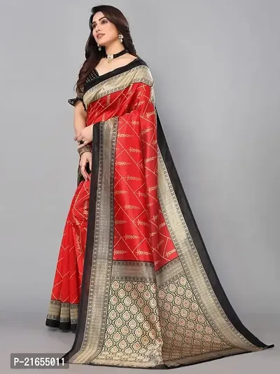 Spacekart - Women Silk Saree with Unstitched Blouse Piece-thumb2