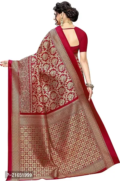 Spacekart Women's Artsilk Saree with Unstitched Blouse Piece-thumb3