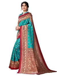 Spacekart Women's Silk Saree for women with blouse-thumb1