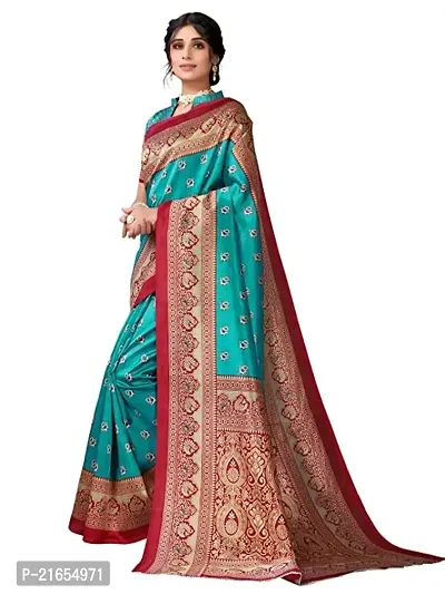Spacekart Women's Silk Saree for women with blouse-thumb2