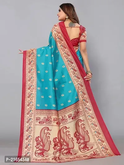 Spacekart Women's Silk Saree with Unstitched Blouse Piece-thumb3