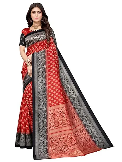 Spacekart Women's Silk Saree with Unstitched Blouse Piece