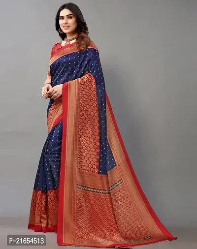 Spacekart - Women's rich Silk Saree with Unstitched Blouse Piece-thumb2