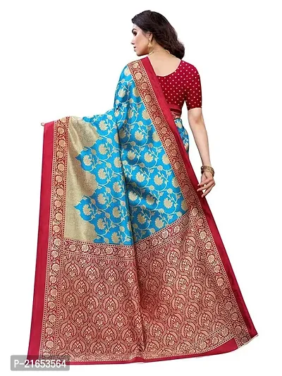 Spacekart - Women's Silk Saree with Blouse Piece-thumb3