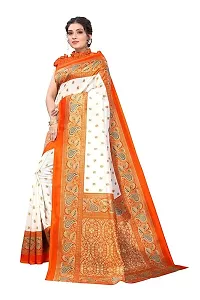 Spacekart Women's new print Silk Saree with Unstitched Blouse Piece-thumb1