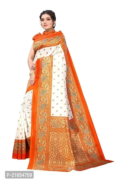 Spacekart Women's new print Silk Saree with Unstitched Blouse Piece-thumb2