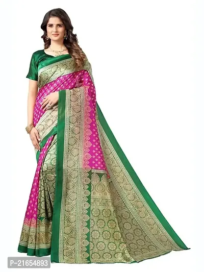 Spacekart Women festive Silk Saree with Unstitched Blouse Piece