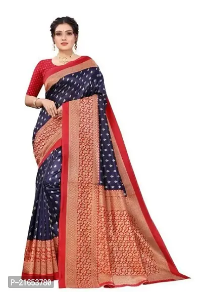 Spacekart Silk Saree with Unstitched Blouse Piece for women-thumb0