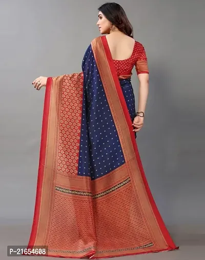 Spacekart Silk Saree with Unstitched Blouse Piece for women-thumb3