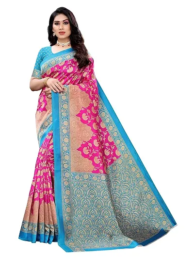 Spacekart Women's Silk Saree with Unstitched Blouse Piece