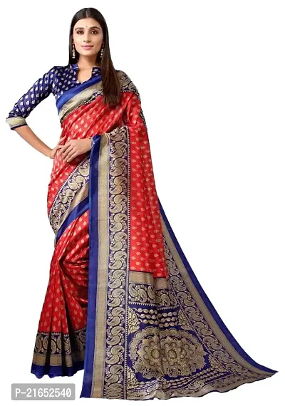 Spacekart Women's Poly Art Silk Saree with Unstitched Blouse Piece