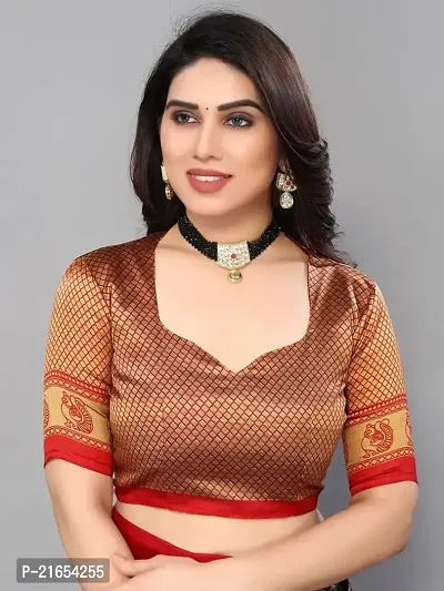 Spacekart Women's Saree with Unstitched Blouse Piece-thumb4