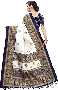 Spacekart Women's Kanjivaram style Art Silk Saree with Unstitched Blouse Piece-thumb3