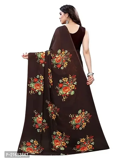 Spacekart Women's casual wear Georgette Saree with Unstitched Blouse Piece-thumb3