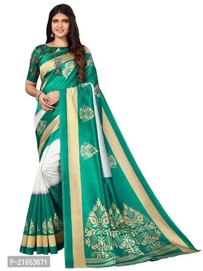 Spacekart Women's Art Silk Saree with Blouse Piece for women-thumb0