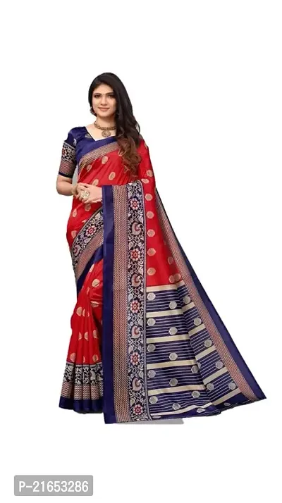 Spacekart Women's Kanchipuram Silk Saree with Unstitched Blouse Piece