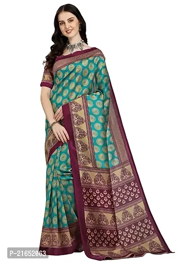 Spacekart Women's Printed style Art Silk Saree with Unstitched Blouse Piece