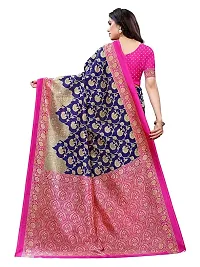 Spacekart Women's Printed Silk Saree and blouse piece-thumb2