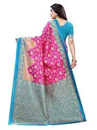 Spacekart - Women's and Girls Silk Saree with Unstitched Blouse Piece-thumb2