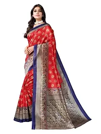 Spacekart Women's present silk Saree with separate Blouse Piece (free size)-thumb1