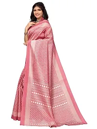 Spacekart Women's Printed style Art Silk Saree with Unstitched Blouse Piece-thumb1