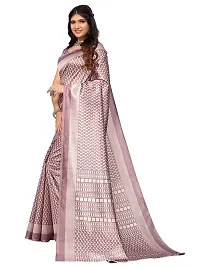 Spacekart Women's Printed Silk Saree with Unstitched Blouse Piece-thumb1