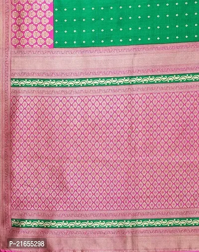 Spacekart Women's soft litchi Silk Saree with Unstitched Blouse Piece-thumb5