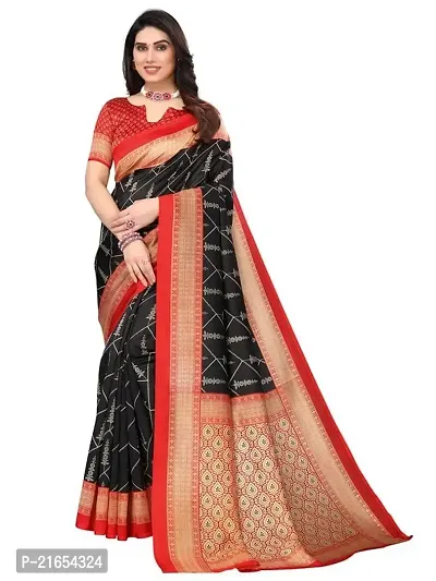 Spacekart Women's designed Silk Saree with Unstitched Blouse Piece