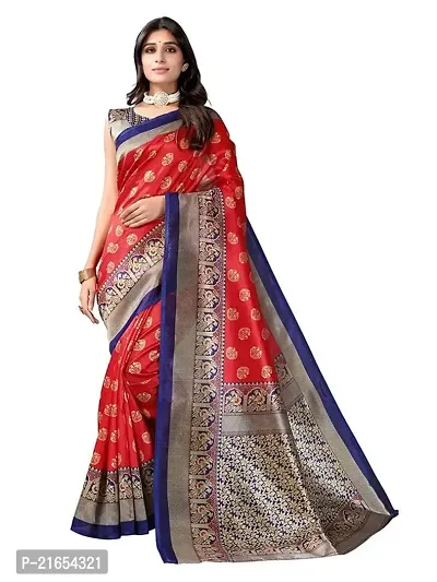 Spacekart Women's present silk Saree with separate Blouse Piece (free size)