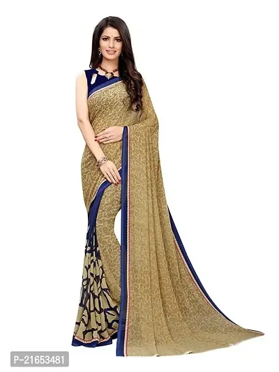 Spacekart Women's Blend Georgette Saree with Unstitched Blouse Piece