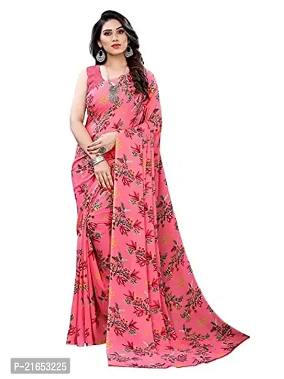 Spacekart Women's self design Georgette Saree with Unstitched Blouse Piece