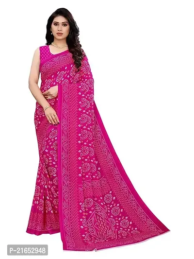 Spacekart Women's Bright Georgette Saree with Unstitched Blouse Piece